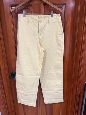 Women’s Classic Straight-Leg Cotton chino pants in light yellow